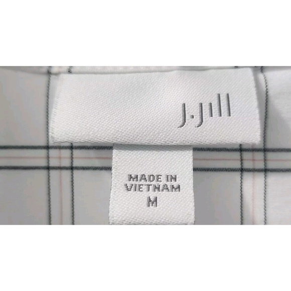 J. Jill Plaid Button-Up Long Sleeve Career Casual Shirt Medium - Picture 3 of 6